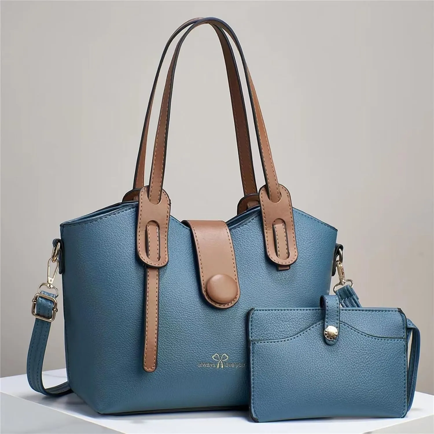 2 Packet Laptop Tote Bag for Women Waterproof Leather Computer Bags Women Business Office Work Bag Briefcase
