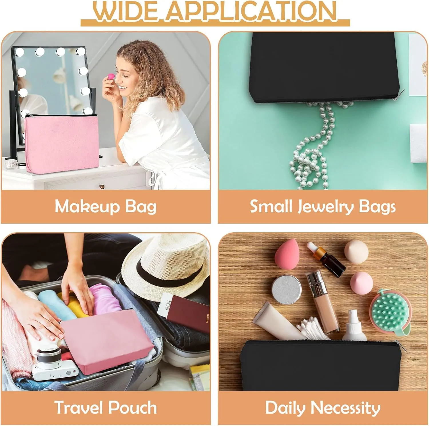 2 Pcs Small Makeup Bag for Purse Zipper Cosmetic Bag Mini Travel Makeup Pouch Portable Versatile Cosmetic Bag Accessories Make Up Tool Organizer for Women