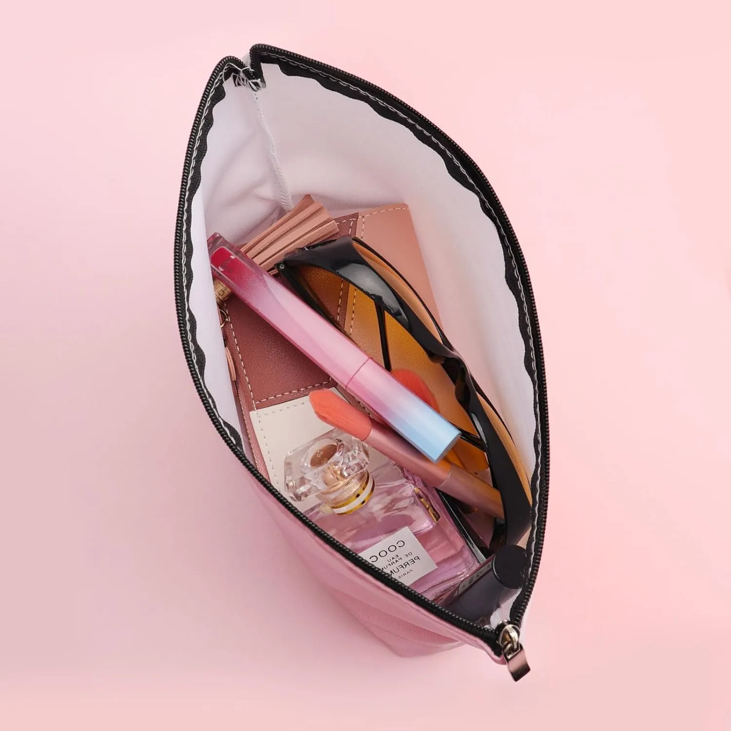 2 Pcs Small Makeup Bag for Purse Zipper Cosmetic Bag Mini Travel Makeup Pouch Portable Versatile Cosmetic Bag Accessories Make Up Tool Organizer for Women