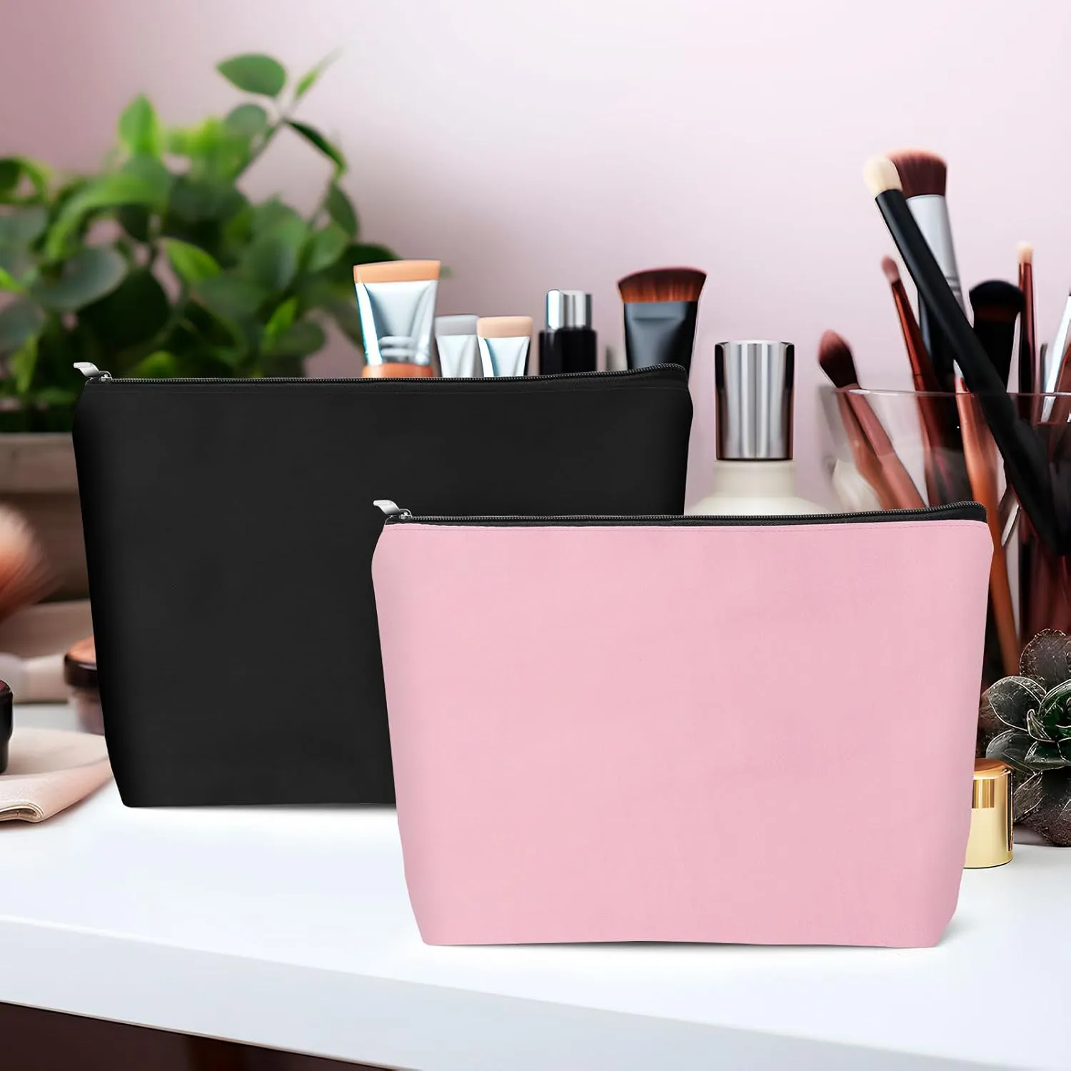 2 Pcs Small Makeup Bag for Purse Zipper Cosmetic Bag Mini Travel Makeup Pouch Portable Versatile Cosmetic Bag Accessories Make Up Tool Organizer for Women