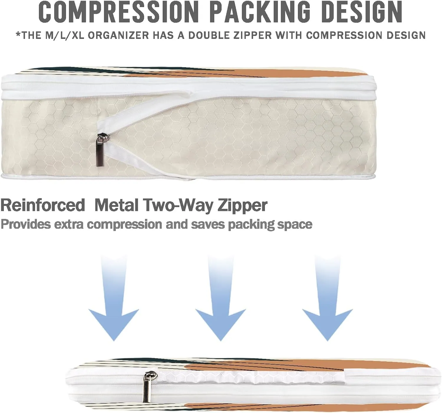 6 Set Boho Compression Packing Cubes Compressed Storage Bags for Carry on Suitcases Packaging Luggage Bags Organizers for Travel