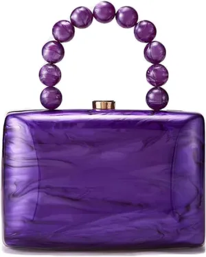 Acrylic Clutch Purses for Women Cute Bead Evening Handbag Chic Trendy Evening Clutch Bag for Prom Wedding Party 2025