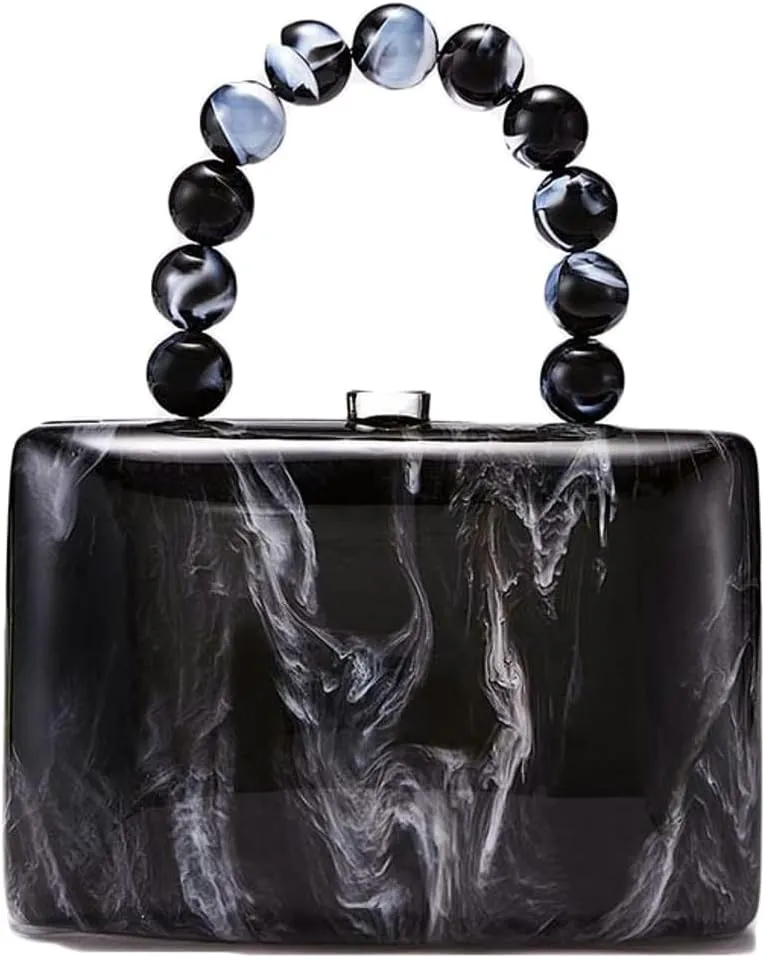 Acrylic Clutch Purses for Women Cute Bead Evening Handbag Chic Trendy Evening Clutch Bag for Prom Wedding Party 2025