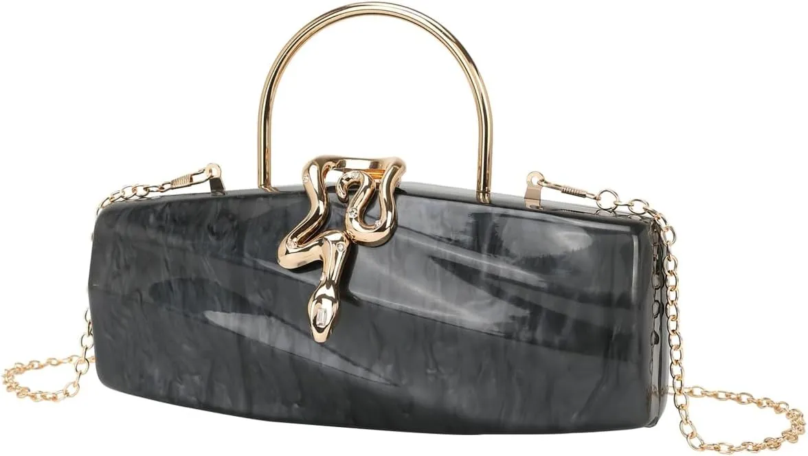 Acrylic Clutch Purses for Women Cute Chic Snake Evening Handbag Trendy Evening Clutch Bag for Prom Wedding Party 2025