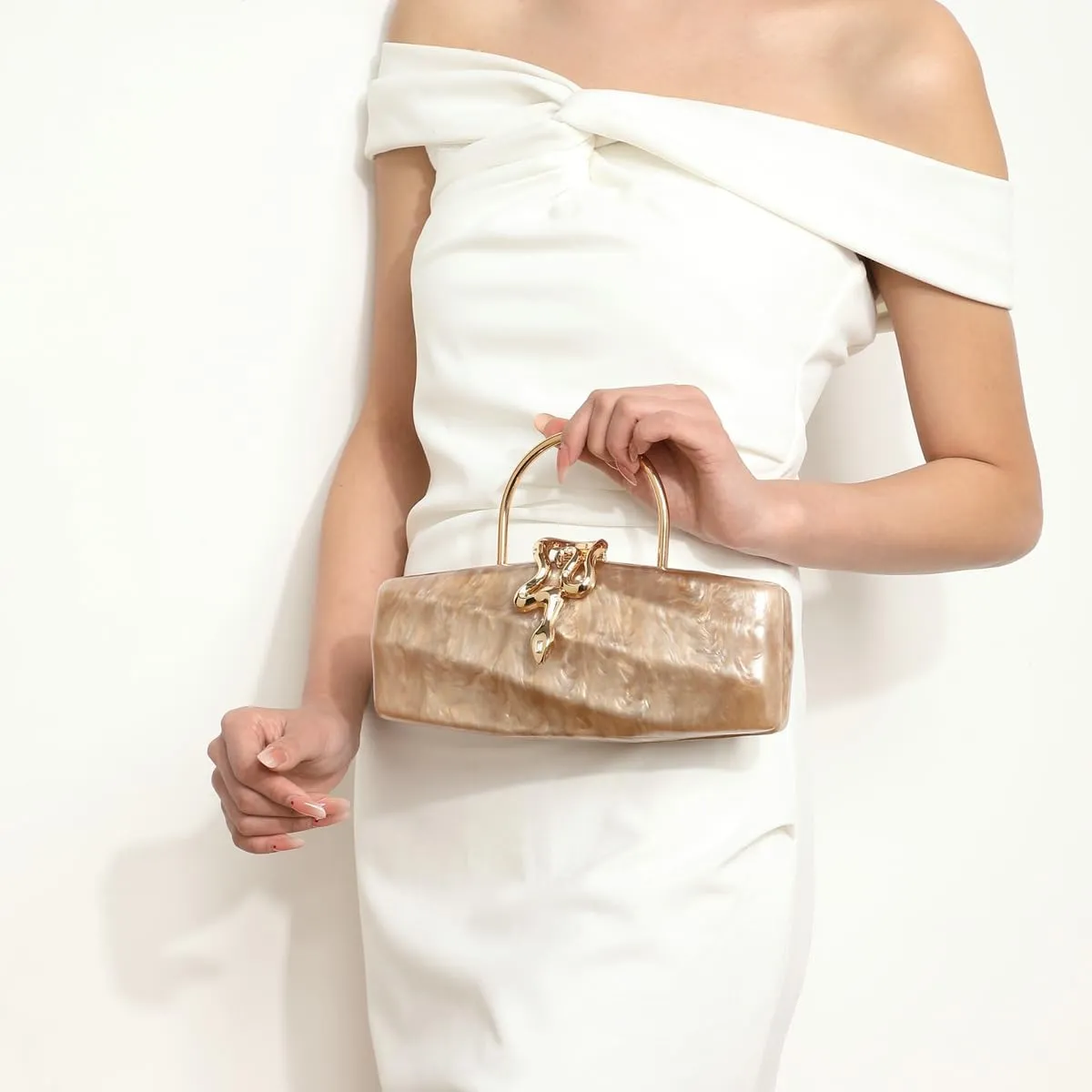 Acrylic Clutch Purses for Women Cute Chic Snake Evening Handbag Trendy Evening Clutch Bag for Prom Wedding Party 2025