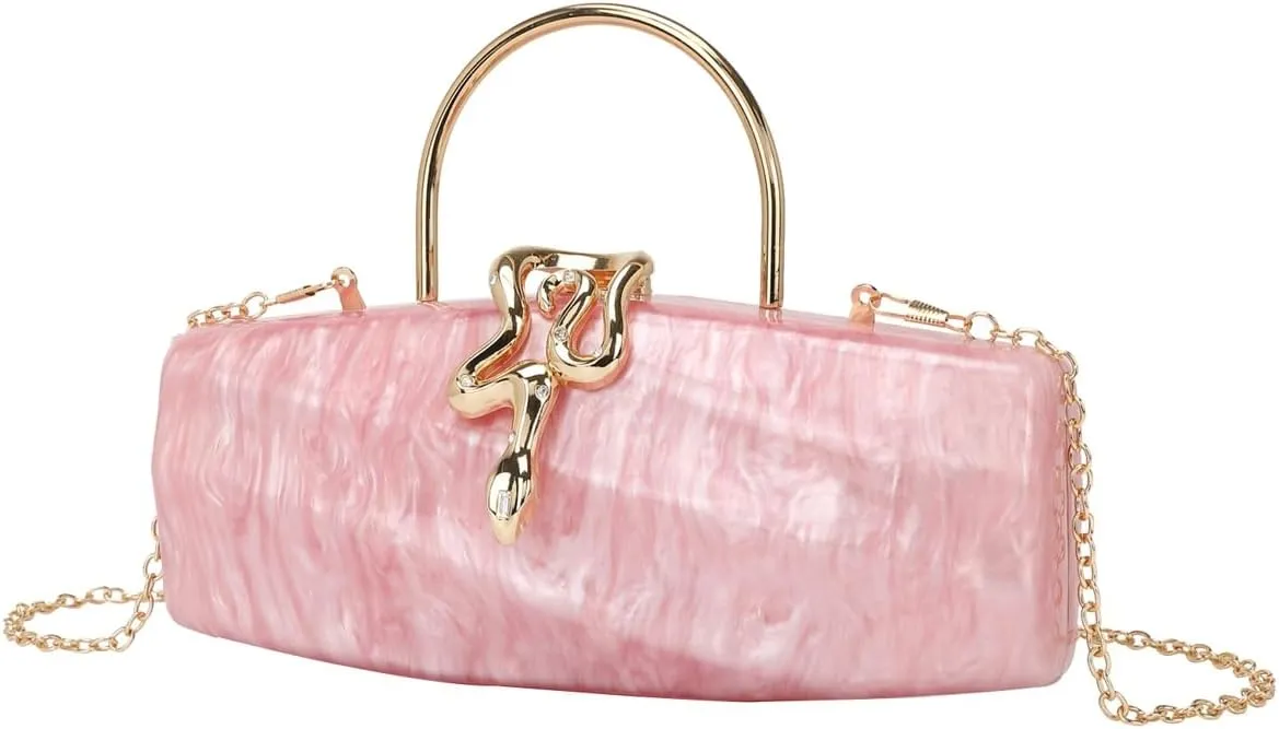 Acrylic Clutch Purses for Women Cute Chic Snake Evening Handbag Trendy Evening Clutch Bag for Prom Wedding Party 2025