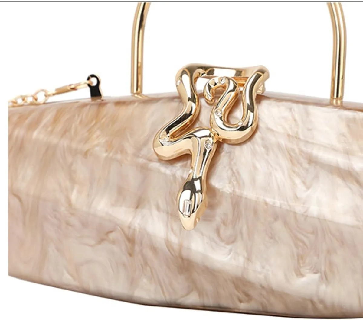 Acrylic Clutch Purses for Women Cute Chic Snake Evening Handbag Trendy Evening Clutch Bag for Prom Wedding Party 2025