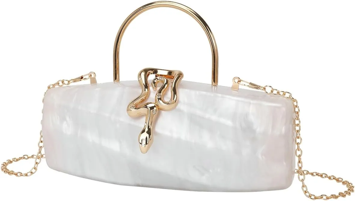 Acrylic Clutch Purses for Women Cute Chic Snake Evening Handbag Trendy Evening Clutch Bag for Prom Wedding Party 2025