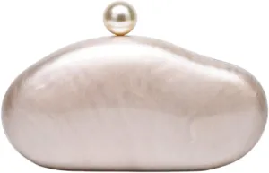 Acrylic Pearl Clutch Purses Women Shell Evening Handbag Chic Evening Clutch Bag with Chain for Party Prom Wedding