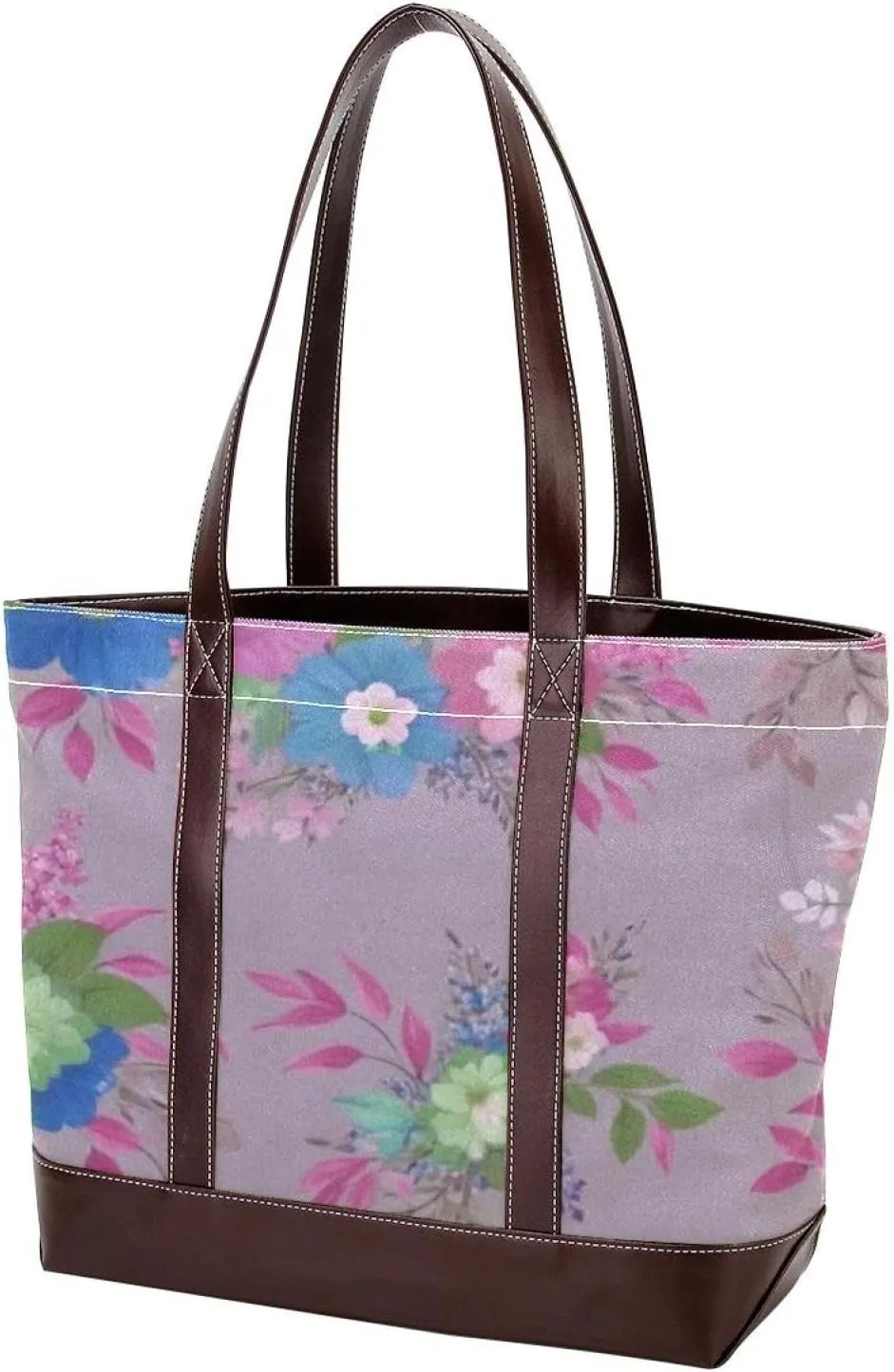 Aesthetic Flower-1582 Tote Bags Durable Leather Canvas Purses and Handbags for Women Top Handle Shoulder Satchel Hobo Bags