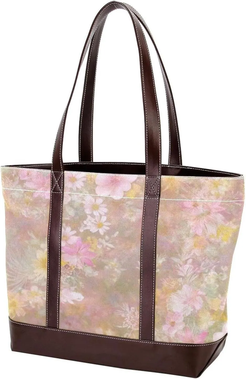 Aesthetic Flower-1594 Tote Bags Durable Leather Canvas Purses and Handbags for Women Top Handle Shoulder Satchel Hobo Bags