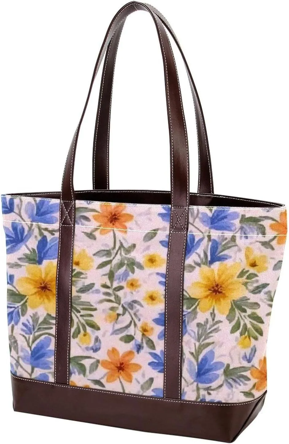 Aesthetic Flower-1597 Tote Bags Durable Leather Canvas Purses and Handbags for Women Top Handle Shoulder Satchel Hobo Bags