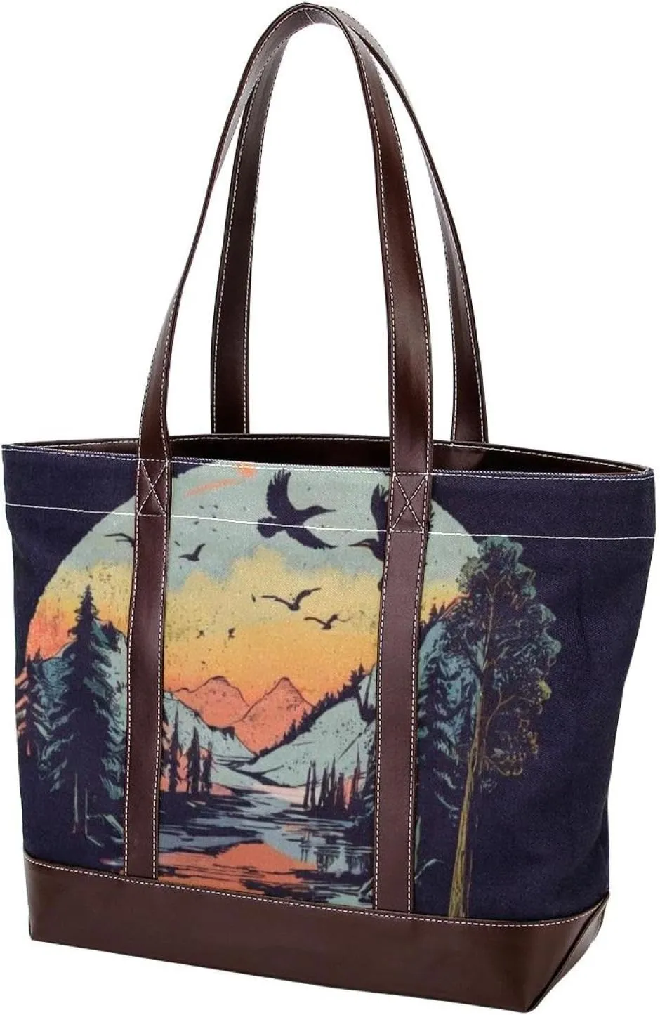 Aesthetic Landscape-658 Tote Bags Durable Leather Canvas Purses and Handbags for Women Top Handle Shoulder Satchel Hobo Bags