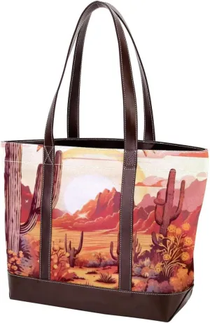 Aesthetic Landscape-697 Tote Bags Durable Leather Canvas Purses and Handbags for Women Top Handle Shoulder Satchel Hobo Bags