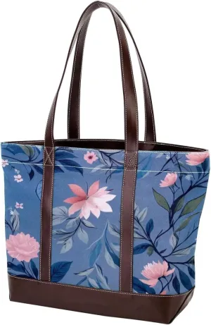 Aesthetic Leaves-595 Tote Bags Durable Leather Canvas Purses and Handbags for Women Top Handle Shoulder Satchel Hobo Bags