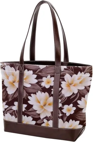 Aesthetic Leaves-628 Tote Bags Durable Leather Canvas Purses and Handbags for Women Top Handle Shoulder Satchel Hobo Bags