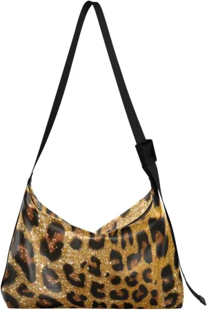 ALAZA Animal Leopard Print Chic Womens Tote Bag Leather Shoulder Bag For Women Men Large Hobo Cross Body Bags Handbag