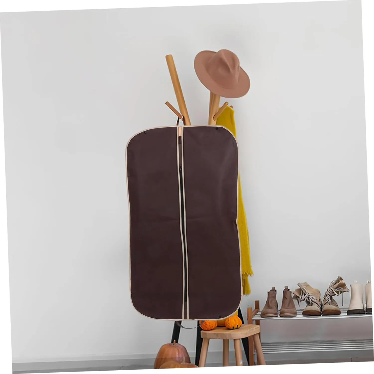 Alipis Winter Clothes Storage Bag Portable Zip Garment Cover for Formal Dresses Suits Coffee Lightweight Design for Travel Business Use