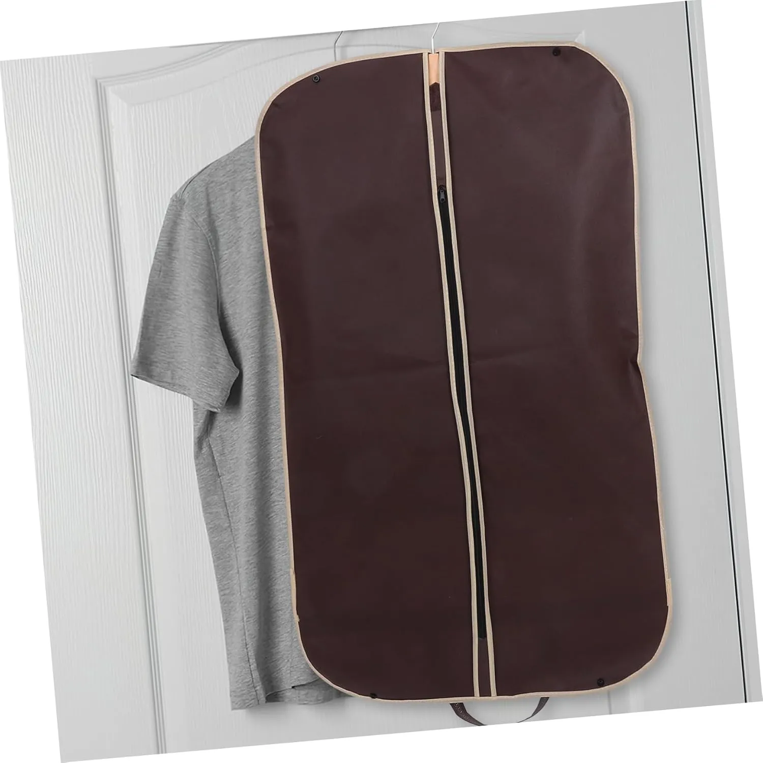 Alipis Winter Clothes Storage Bag Portable Zip Garment Cover for Formal Dresses Suits Coffee Lightweight Design for Travel Business Use
