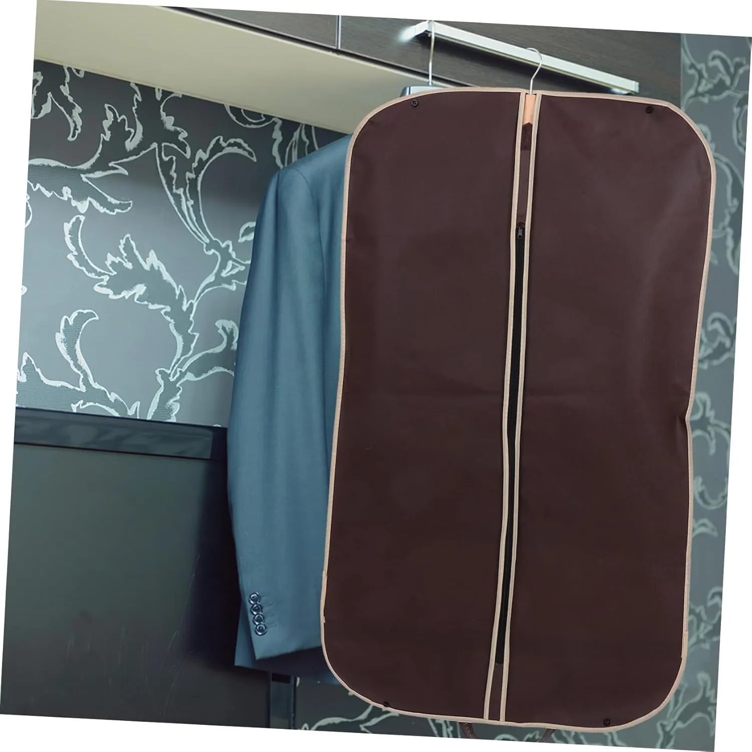 Alipis Winter Clothes Storage Bag Portable Zip Garment Cover for Formal Dresses Suits Coffee Lightweight Design for Travel Business Use