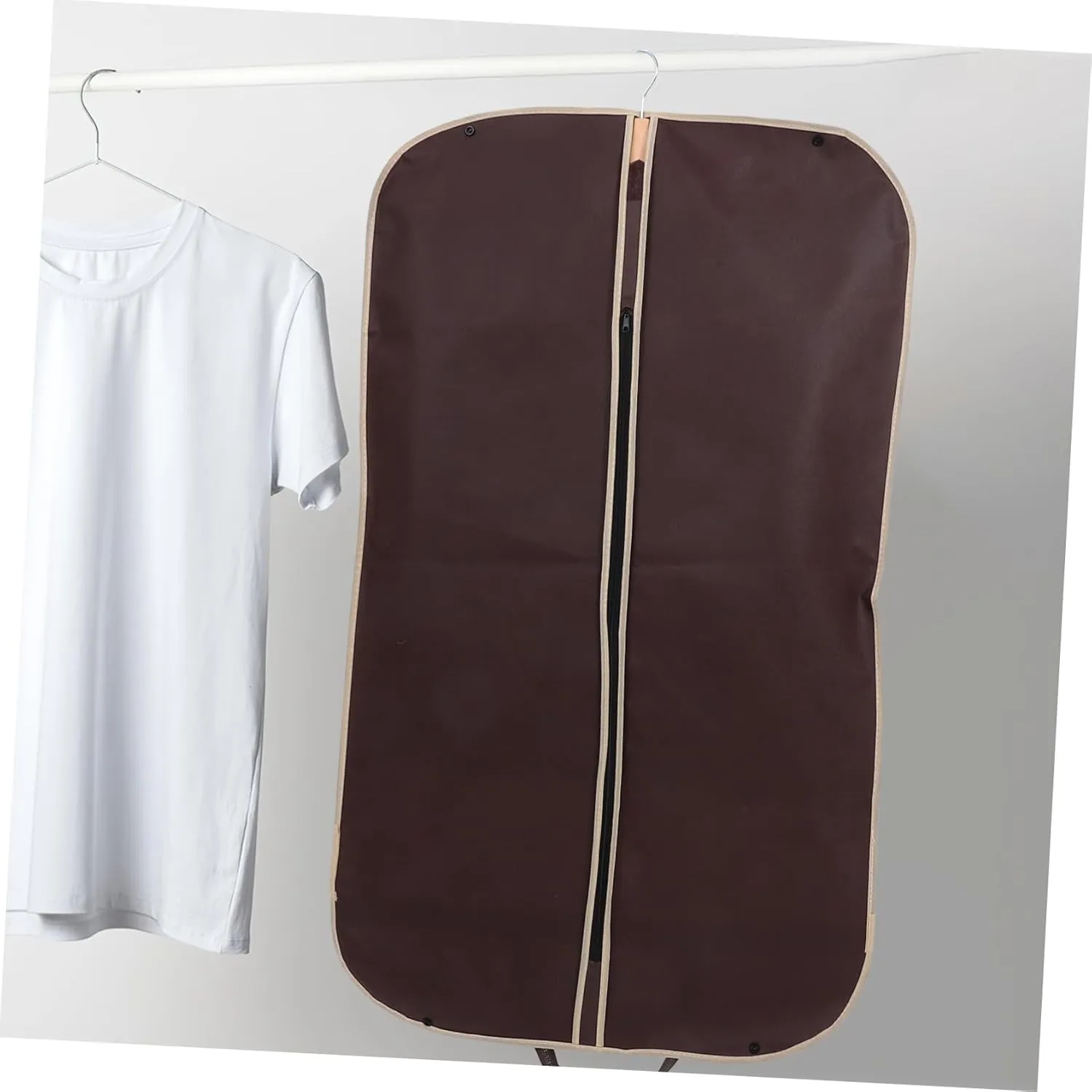 Alipis Winter Clothes Storage Bag Portable Zip Garment Cover for Formal Dresses Suits Coffee Lightweight Design for Travel Business Use