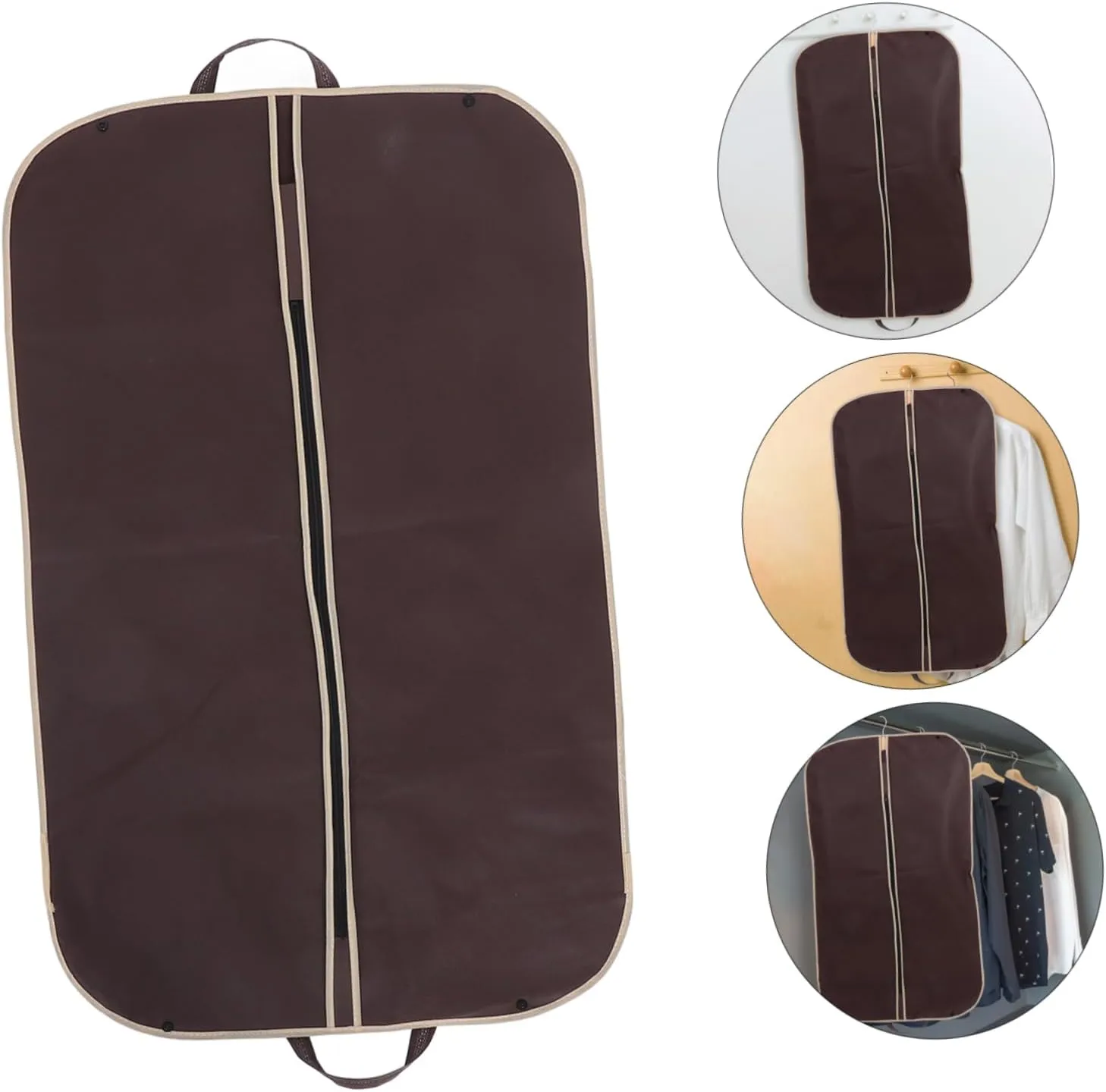 Alipis Winter Clothes Storage Bag Portable Zip Garment Cover for Formal Dresses Suits Coffee Lightweight Design for Travel Business Use