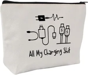 All My Charging shit bag,Fun and versatile bag with charger graphics, teenage boy gift, birthday gifts, travel accessories (Style D)