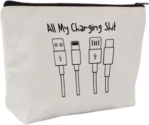 All My Charging shit bag,Fun and versatile bag with charger graphics, teenage boy gift, birthday gifts, travel accessories (Style E)