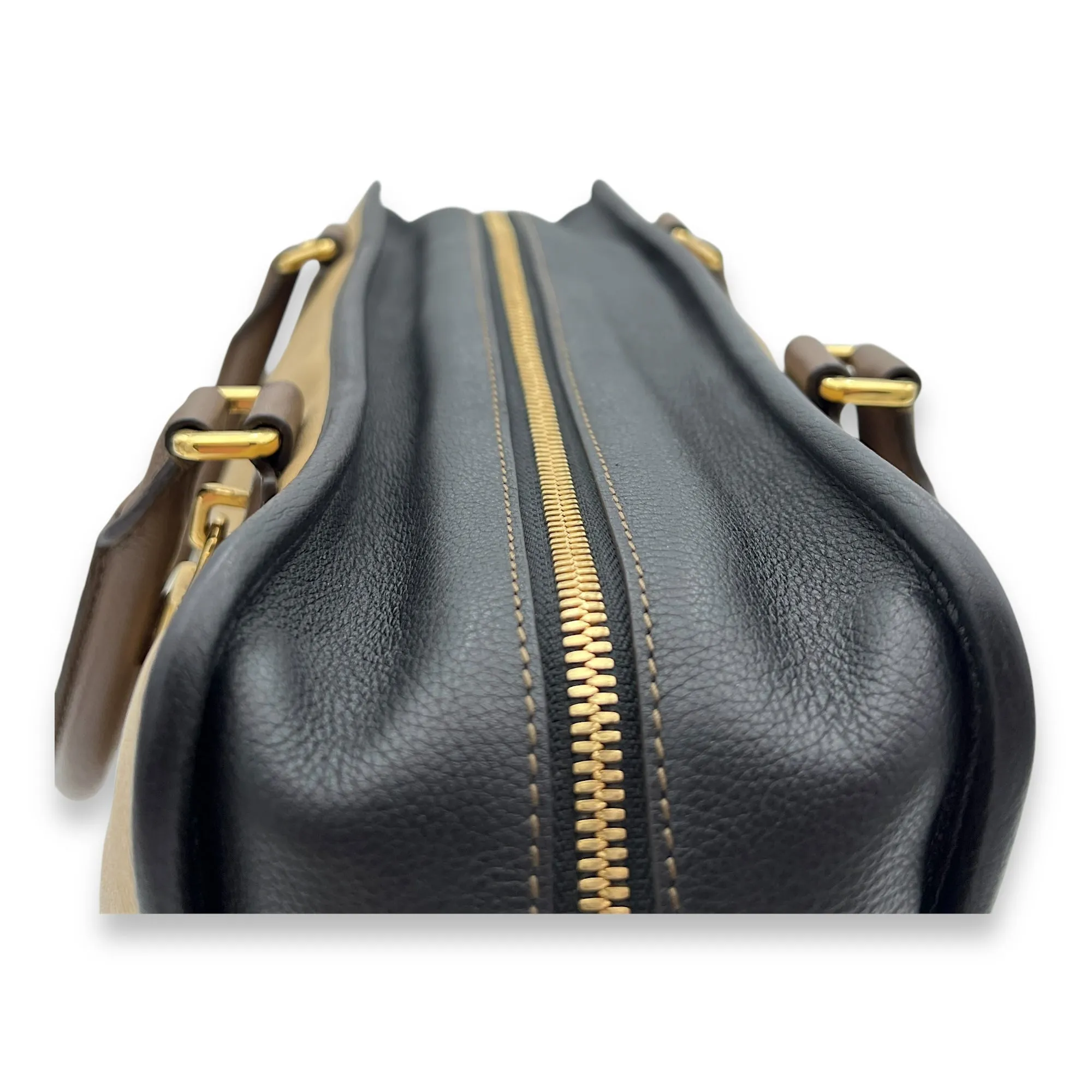 Amazona Top Handle Bag 36 Beige in Calfskin, Gold hardware