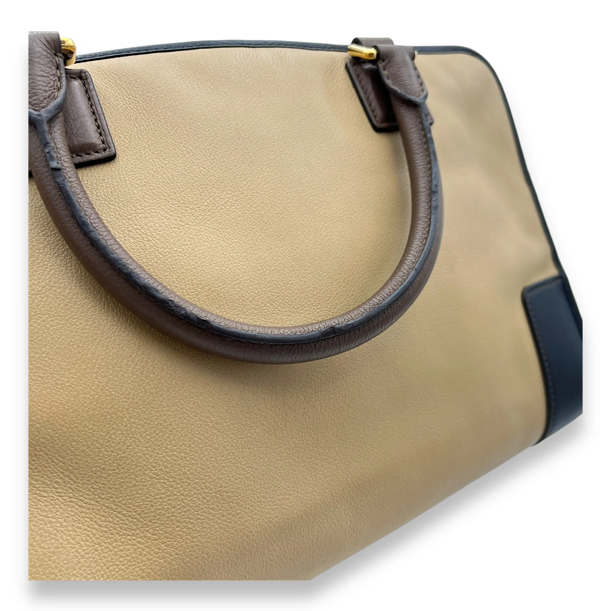 Amazona Top Handle Bag 36 Beige in Calfskin, Gold hardware