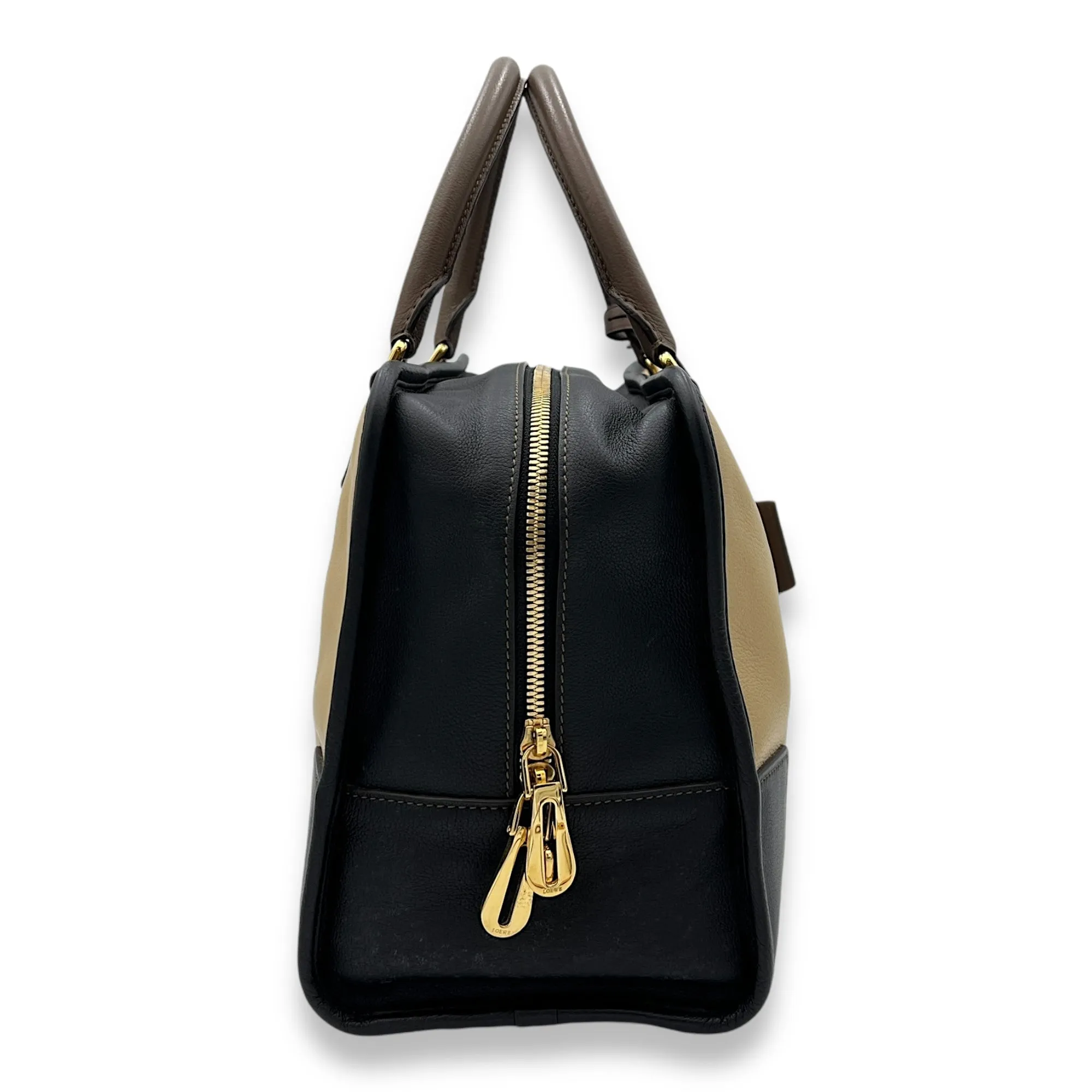 Amazona Top Handle Bag 36 Beige in Calfskin, Gold hardware
