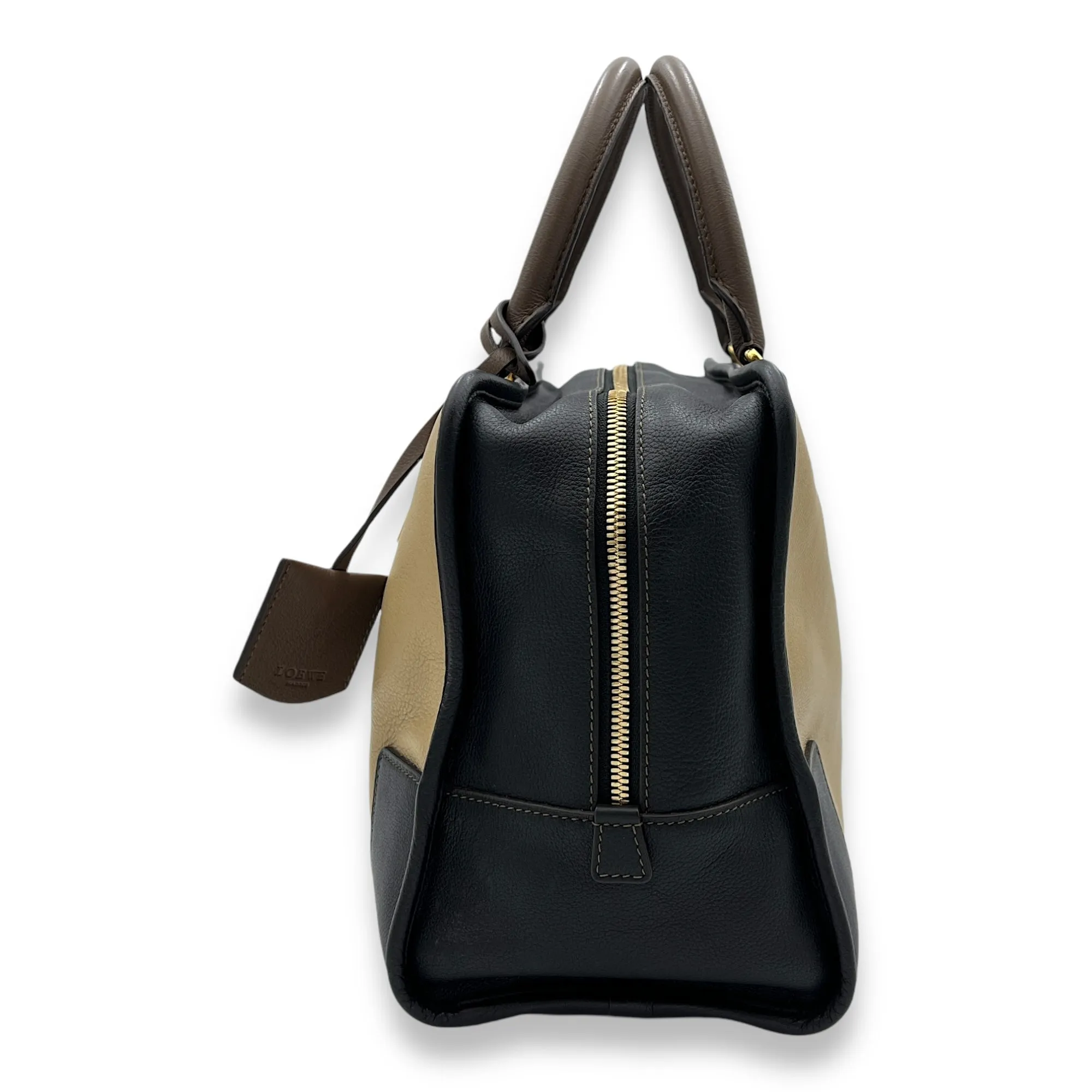 Amazona Top Handle Bag 36 Beige in Calfskin, Gold hardware