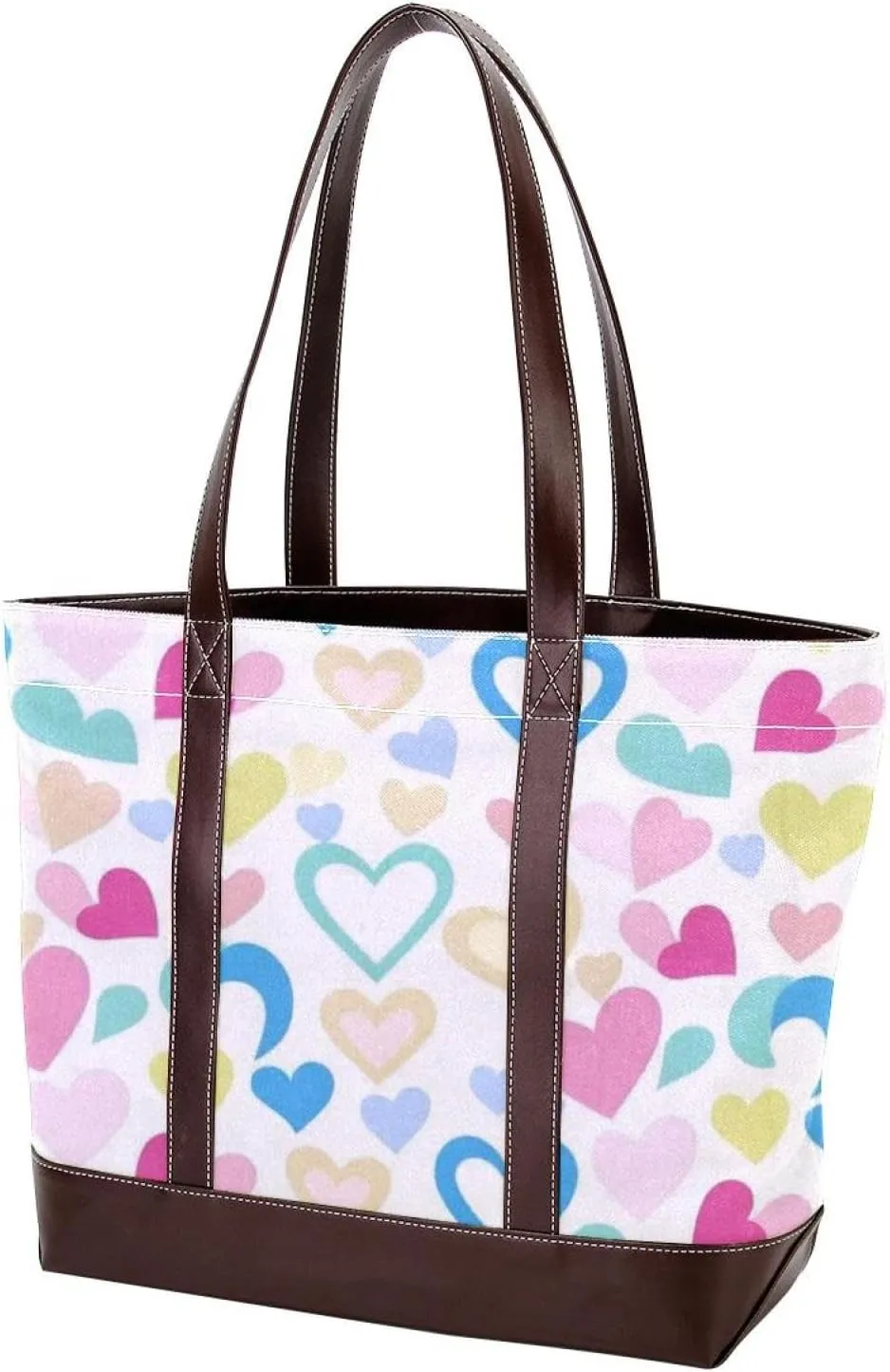 Art Love-1603 Tote Bags Durable Leather Canvas Purses and Handbags for Women Top Handle Shoulder Satchel Hobo Bags