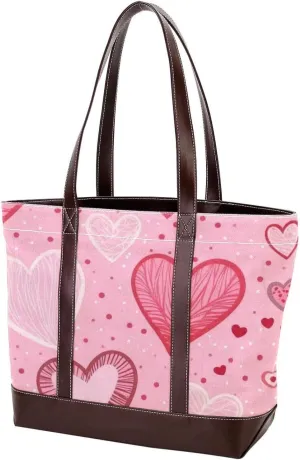 Art Love-1633 Tote Bags Durable Leather Canvas Purses and Handbags for Women Top Handle Shoulder Satchel Hobo Bags