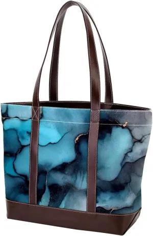 Art Marble-1282 Tote Bags Durable Leather Canvas Purses and Handbags for Women Top Handle Shoulder Satchel Hobo Bags