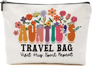 Auntie Gift Ideas Makeup Bag Mothers Day Aunt Birthday Gifts from Niece Nephew Best Aunt Gifts Thank You Retirement Gifts for Women Female New Aunt Promoted to Aunt Christmas Travel Accessories Bag