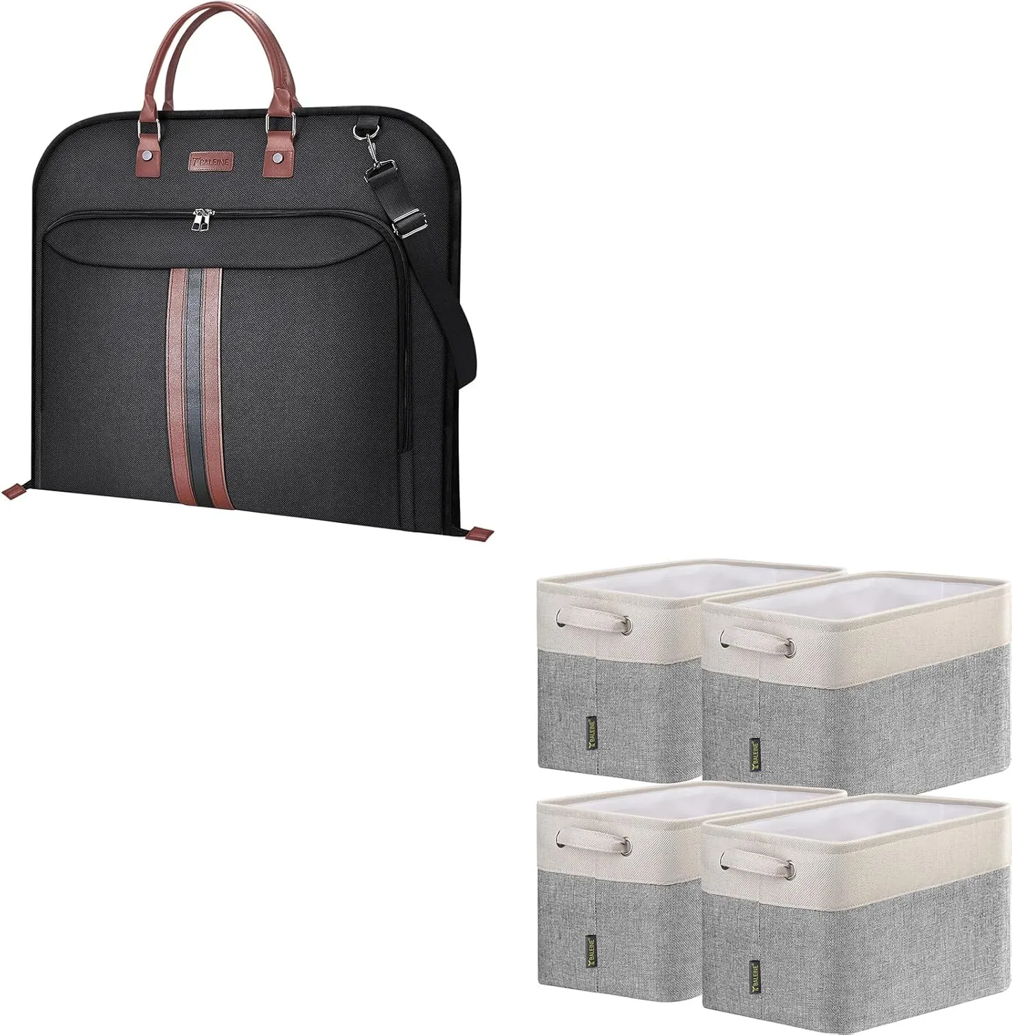 BALEINE Travel Garment Bag   4 Pack Fabric Storage Bins for Shelves