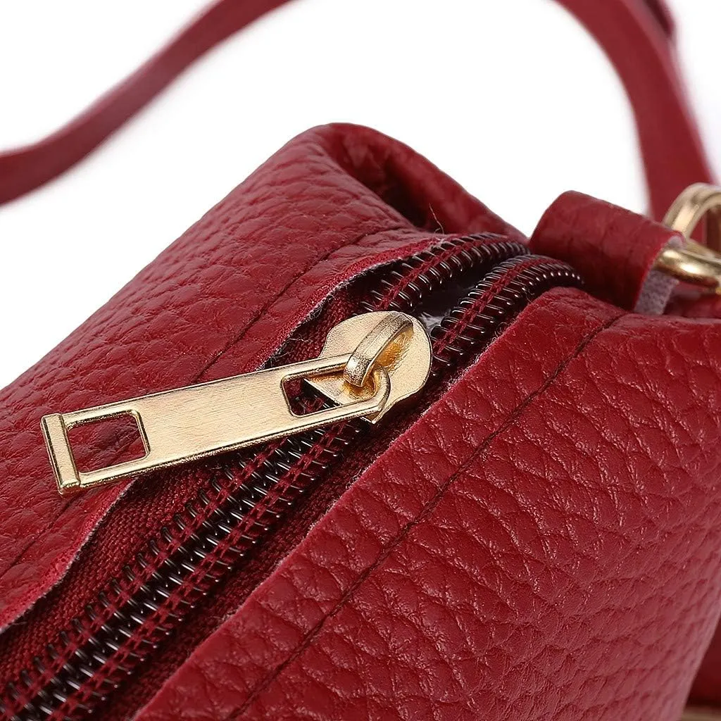 Beach Tote Bag 4 Packet Leather Solid Color Handbags Shoulder Bags Crossbody Hobo Bags Card Purse Work Travel Essential E