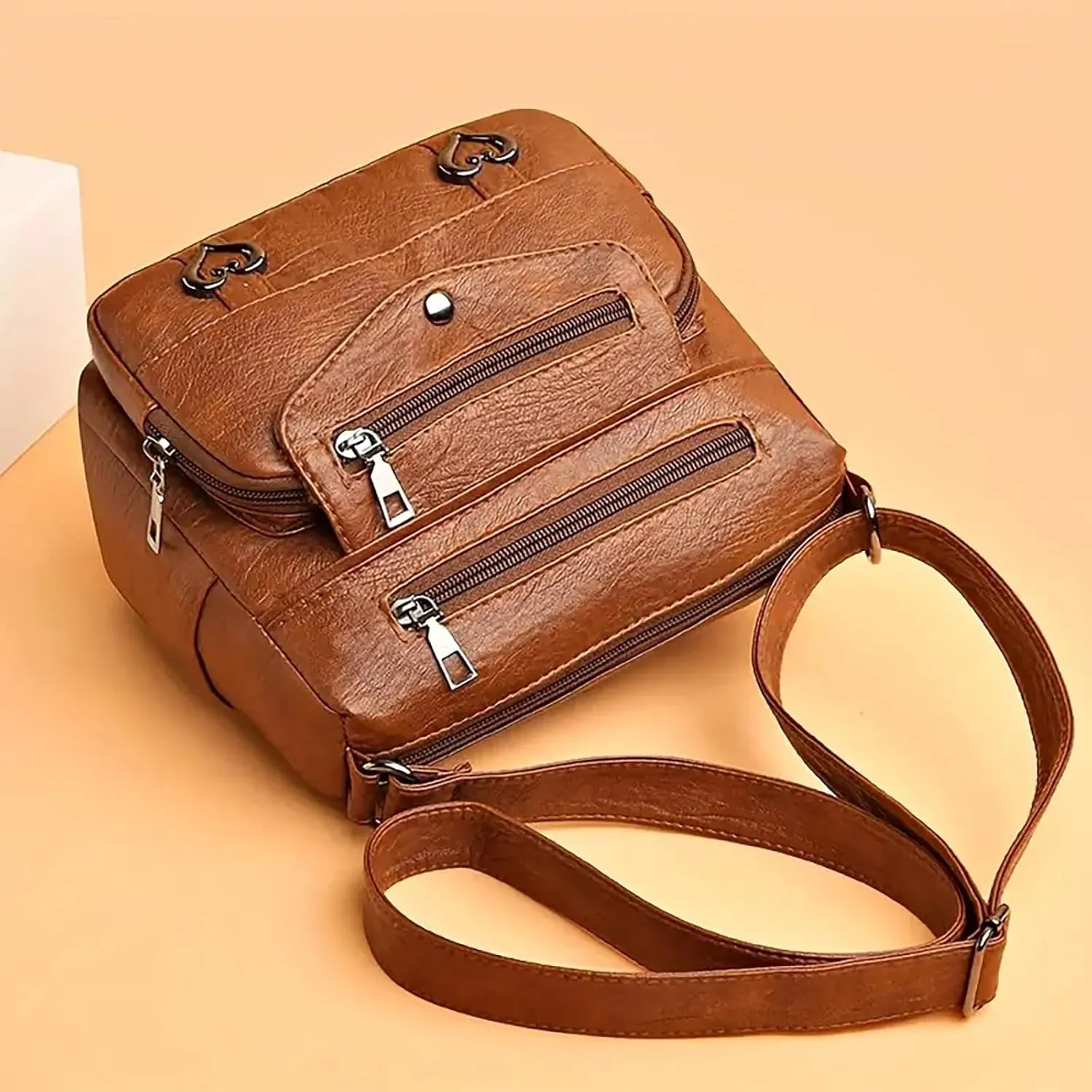 Beach Tote Bag Black Brown Solid Crossbody Shoulder Bags Medium Travel Satchel Bag Purse Wallet Anti Theft Bags K
