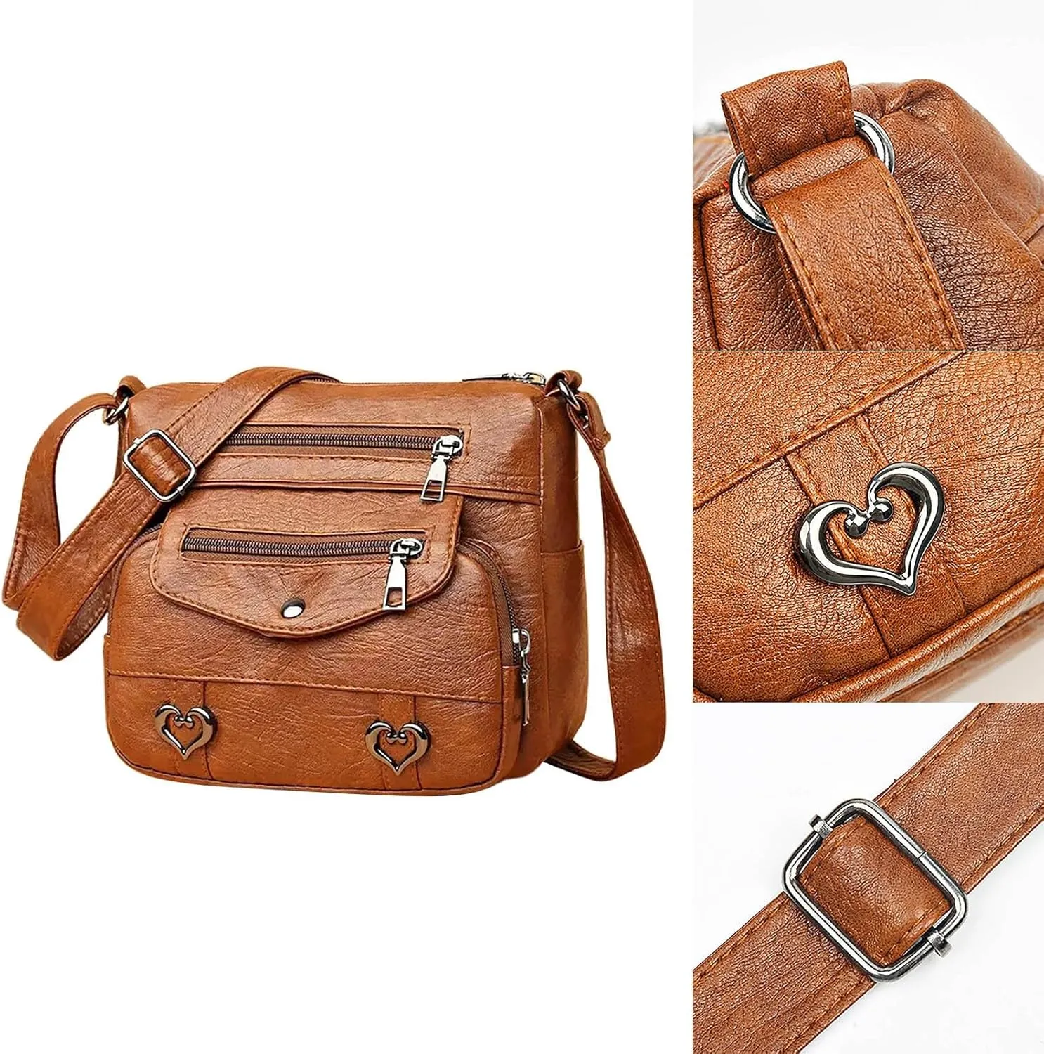 Beach Tote Bag Black Brown Solid Crossbody Shoulder Bags Medium Travel Satchel Bag Purse Wallet Anti Theft Bags V