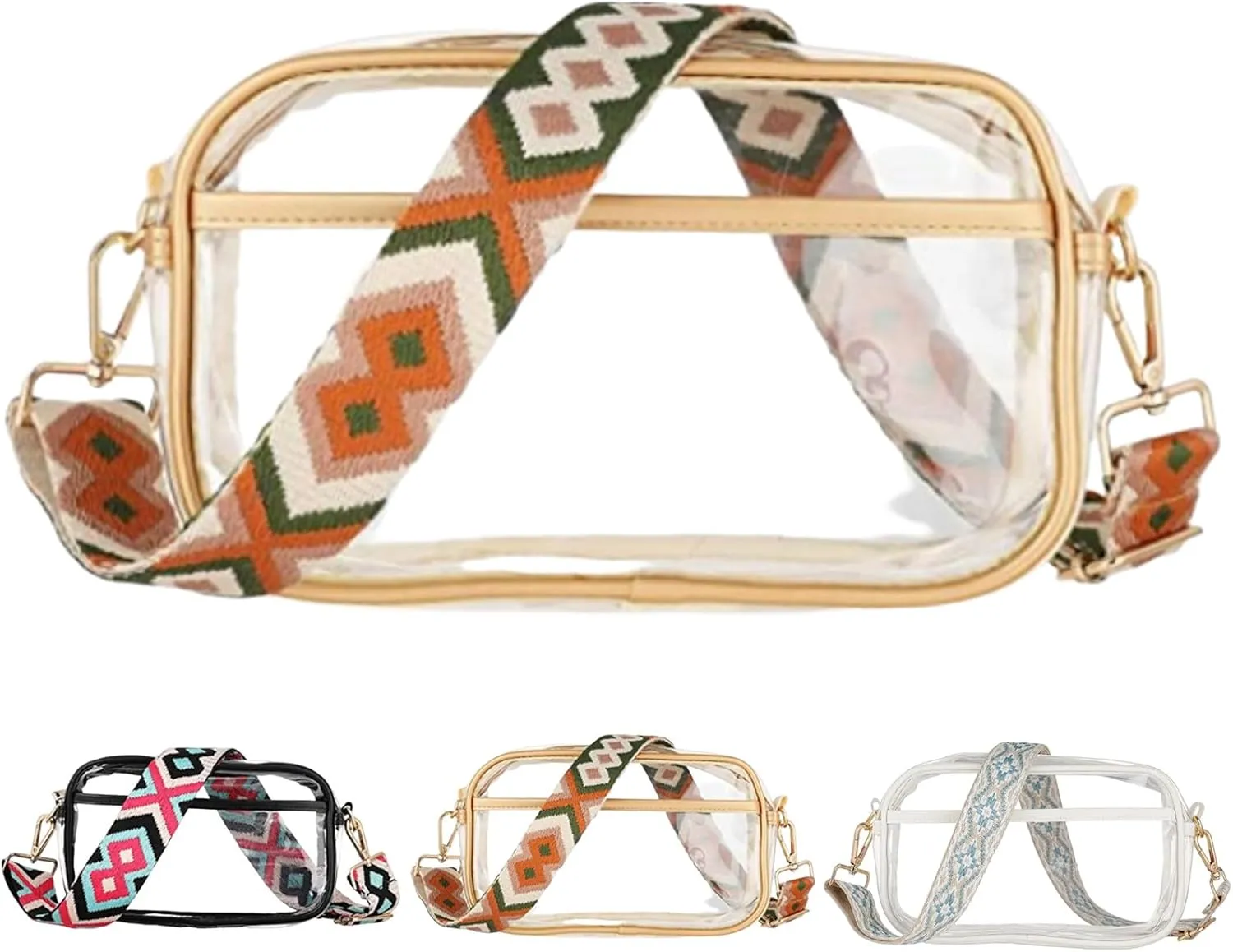 Beach Tote Bag Hobo Transparent Zipper Shoulder Bag Fashion New Pattern Messenger Bag Suitable For Outdoor Beach Travel D