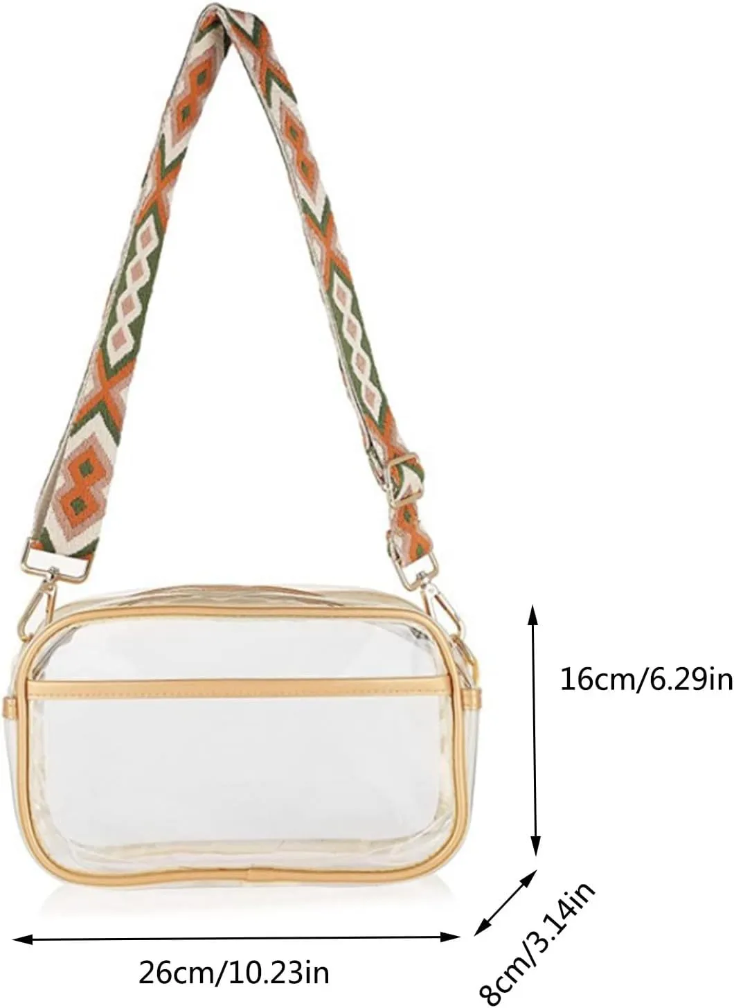 Beach Tote Bag Hobo Transparent Zipper Shoulder Bag Fashion New Pattern Messenger Bag Suitable For Outdoor Beach Travel L