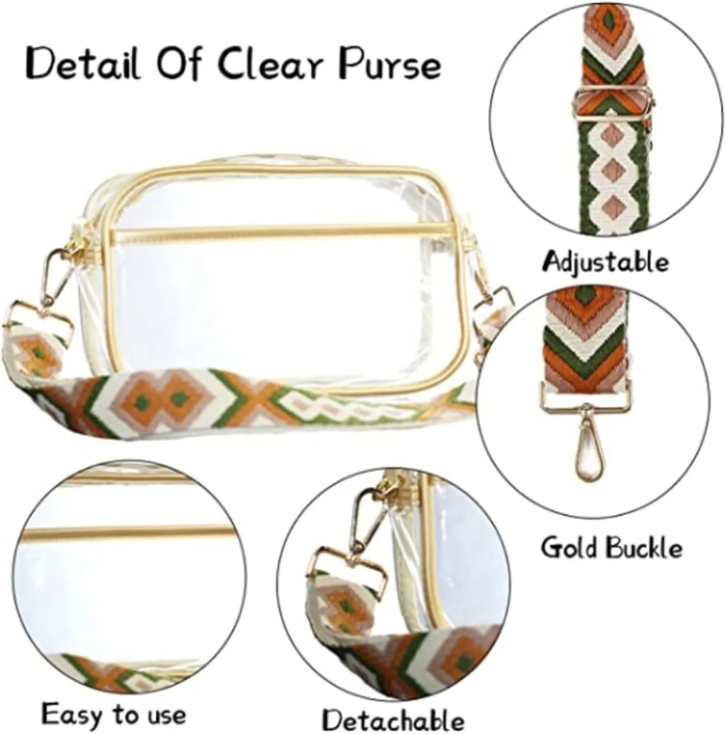 Beach Tote Bag Hobo Transparent Zipper Shoulder Bag Fashion New Pattern Messenger Bag Suitable For Outdoor Beach Travel L