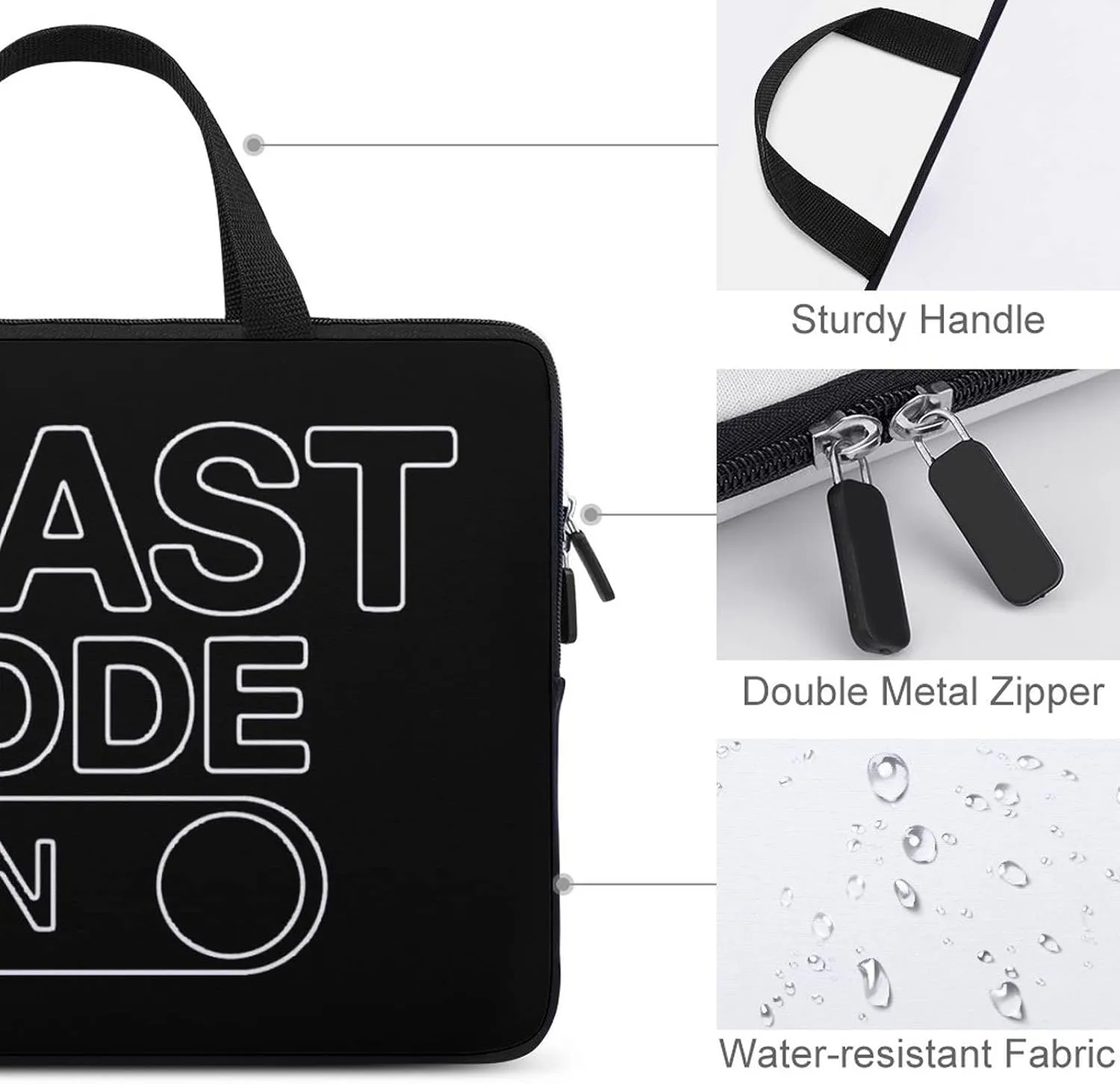 Beast Mode On Waterproof Laptop Bag Casual Laptop Case Slim Business Briefcase Computer Bag