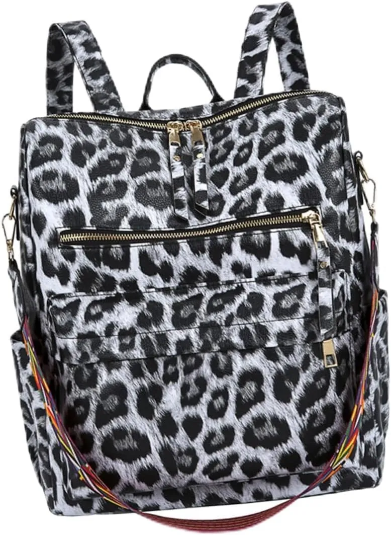 BESPORTBLE 1pc Backpack Bags Versatile Women School Leopard Travel Bag Rucksack Bookbag Fashion Shoulder Bag Book Bag Large Storage Bag White
