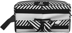 Black White Stripe print Travel Toiletry Bag for Men,Shaving Kit with Large Capacity for Travel Accessories