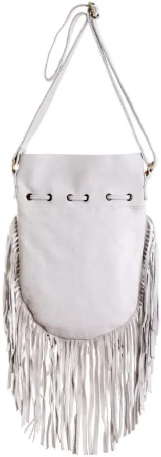 Boho Bag Round S | Real Leather | Fringe Purse | Bohemian Bags