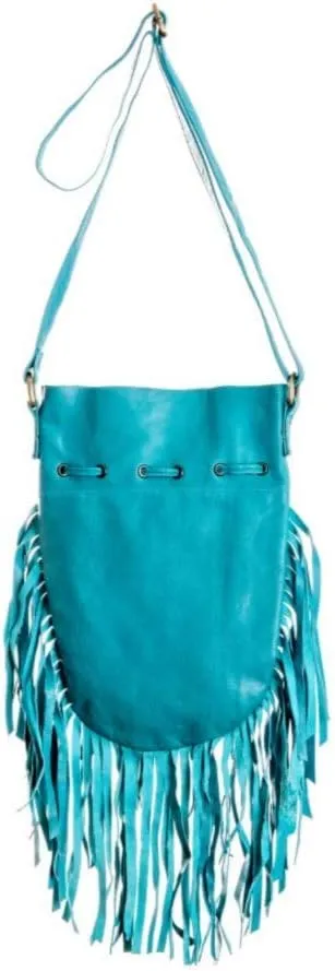Boho Bag Round S | Real Leather | Fringe Purse | Bohemian Bags