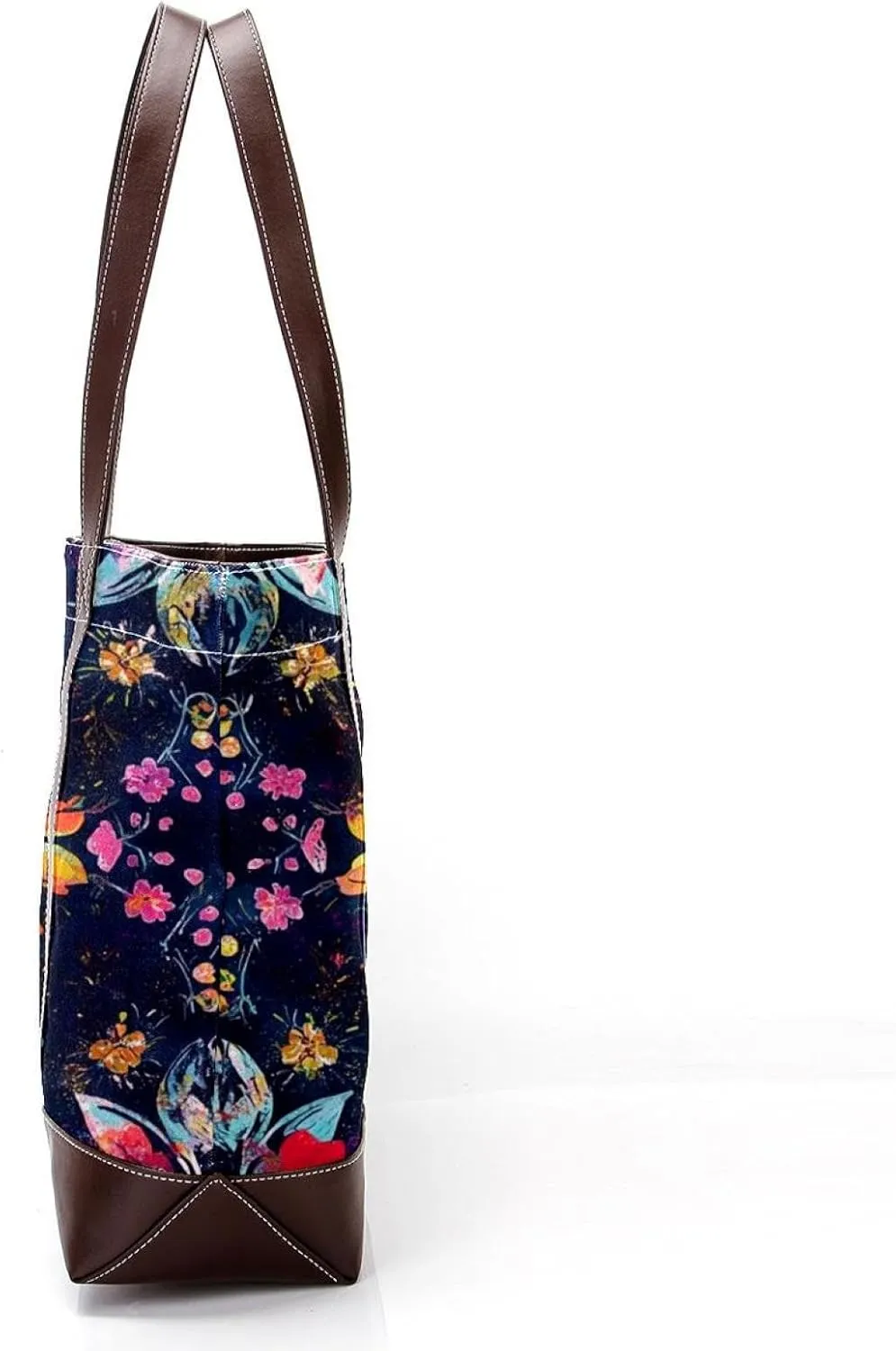 Boho Floral-34 Tote Bags Durable Leather Canvas Purses and Handbags for Women Top Handle Shoulder Satchel Hobo Bags