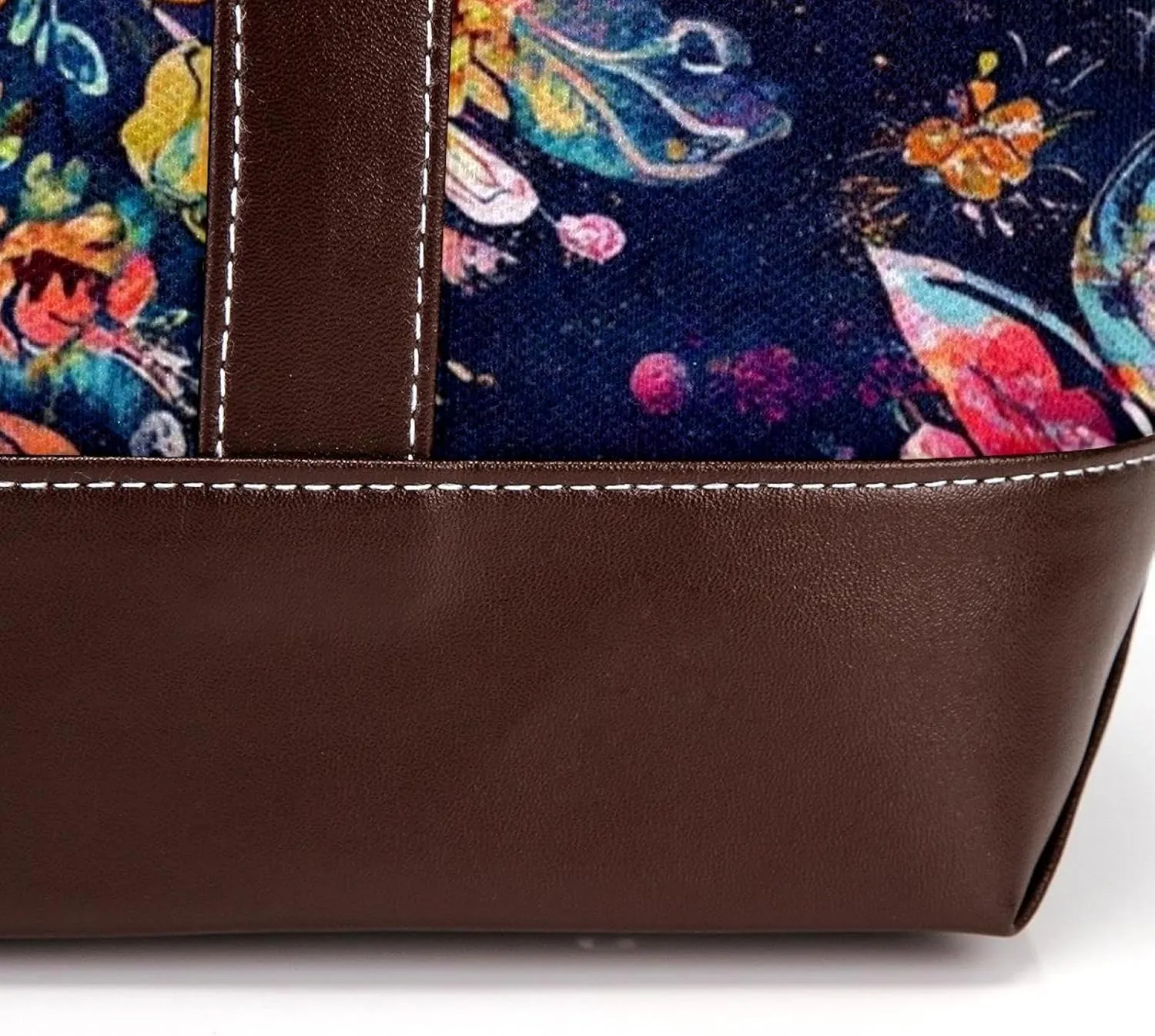 Boho Floral-34 Tote Bags Durable Leather Canvas Purses and Handbags for Women Top Handle Shoulder Satchel Hobo Bags